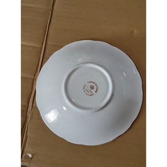 Vintage Crownford English Bone China  Cup Saucer Set Purple Violets Gold Trim - Picture 7 of 16